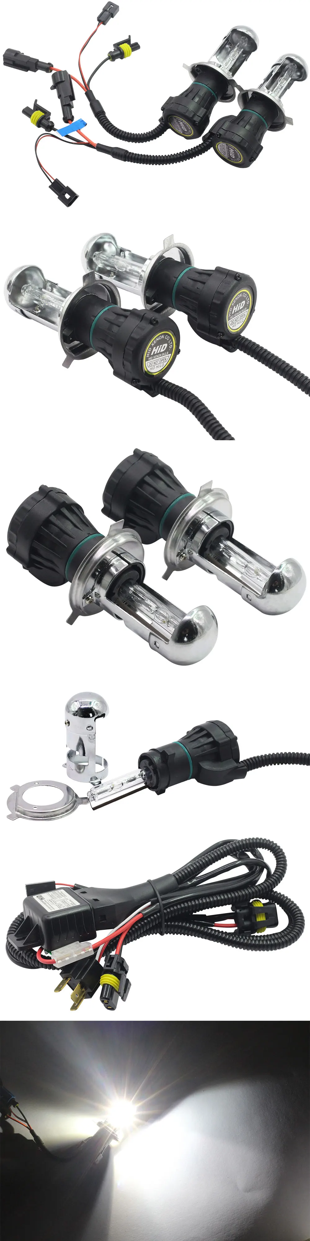 H4 H4-3 Hi/Lo Bi Xenon комплект задних фар лампа++ балласт пучок проводов 55 W 4300 K-10000 K 12 V свет фар автомобиля высокий низкий пучок