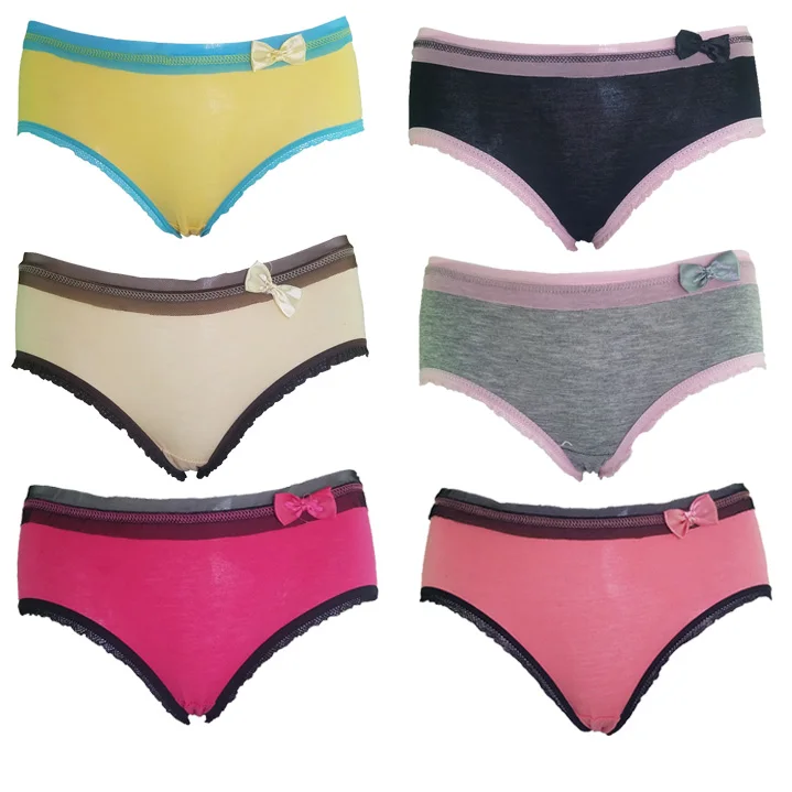 

New everyday bamboo fiber bow Sexy cozy comfortable Lace Briefs thongs Underwear Lingerie for women 86669-1