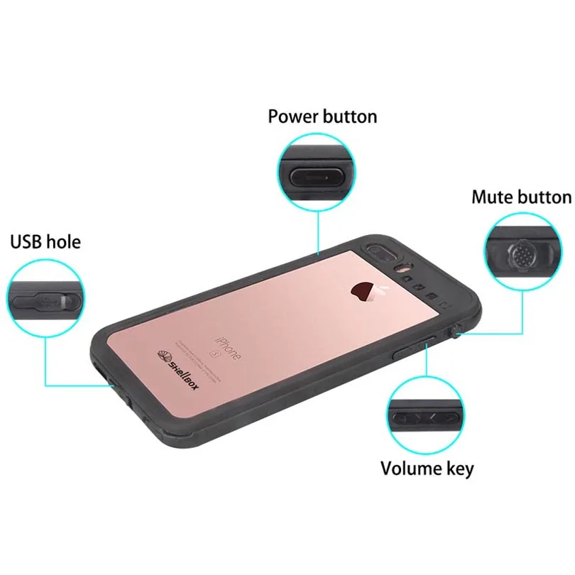 Оригинальный корпус коробка IP68 Ударопрочный водонепроницаемый чехол для IPhone 6 6S 7