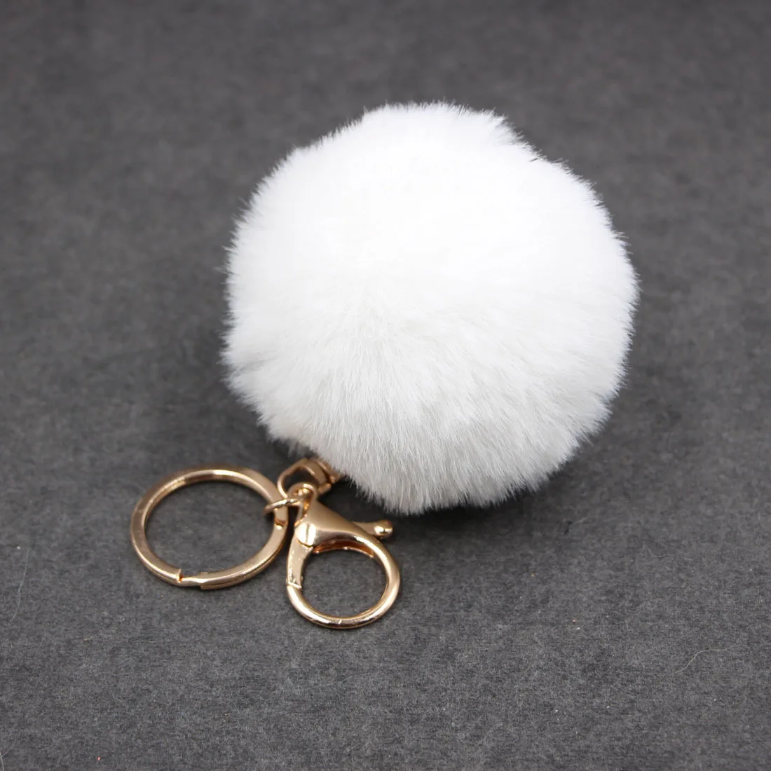 Porte Clef 8CM Rabbit Fur Keychain Backpack Bag Ball Trinkets Pom Car Keyring Pendant Handbag Buckle Charms Bunny Key Chains | Украшения и - Фото №1