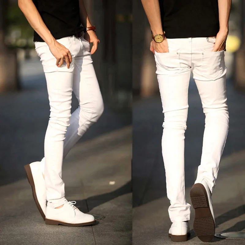 Модные мужские повседневные красивые Молодежные узкие брюки, зауженные штаны белого и черного цвета HSJ88