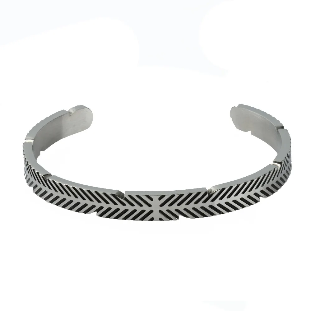 SHIDU Fashion Jewelry Stainless Steel Bangles Charm Stripe Gear Cuff Bracelet Men Bracelets For Women Silver pulseira masculina | Украшения