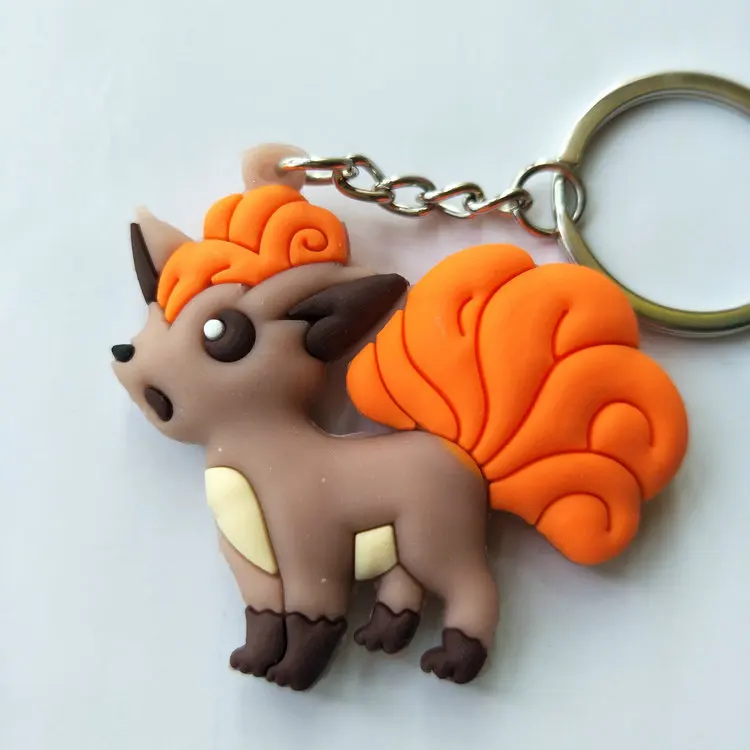 3D мультяшная фигурка Покемон Eevee брелок мягкий силиконовый Карманный Монстры Чаризард брелок для ключей детский брелок для ключей брелок подарок - Цвет: C22