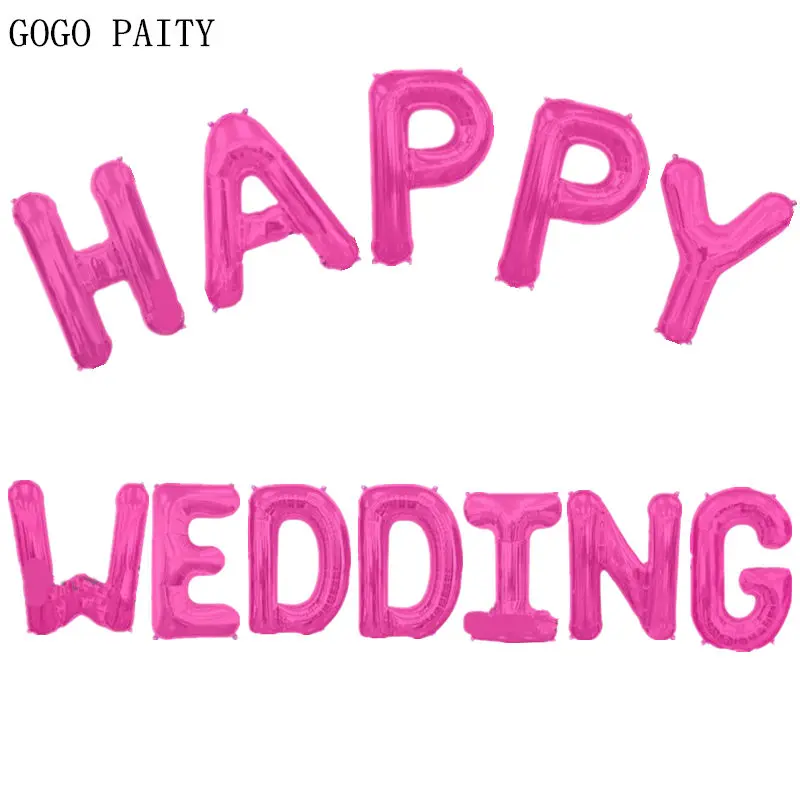 GOGO PAITY New 40-inch Pink Letter Aluminum Balloon Wedding Party Decoration High Quality | Дом и сад