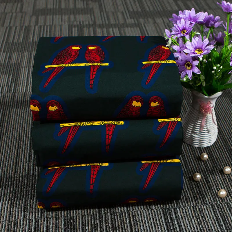 black red bird! 100* 60 Density African Garment Fabrics Garment Fabrics Direct Supply ankara fabric african real wax print