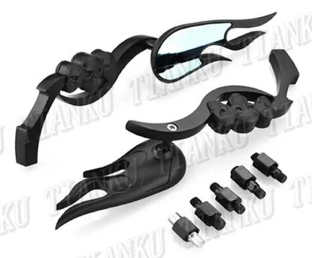Мотоцикл Пламя Череп Зеркала для Kawasaki Vulcan Classic VN 400 VN500 VN800 900 1200 1500 1600 2000