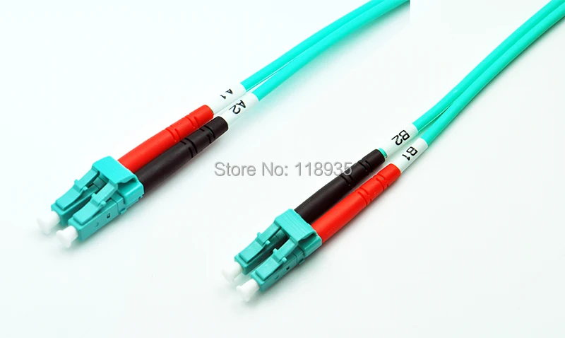 (2 шт./лот) LC Multimode OM3 волоконно оптический кабель Соединительный шнур дуплекс Color