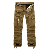 winter men casual multi pockets military baggy tactical thicken fleece pants mens cargo trousers loose thermal warm pants 29 40