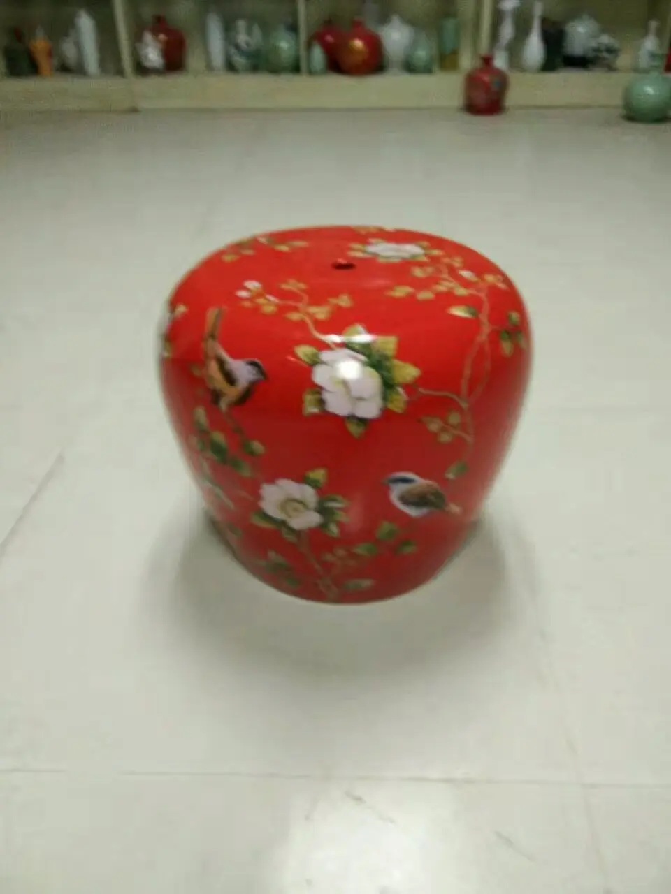 Фарфоровый садовый стул Jingdezhen с цветами и птицами керамический для туалетного
