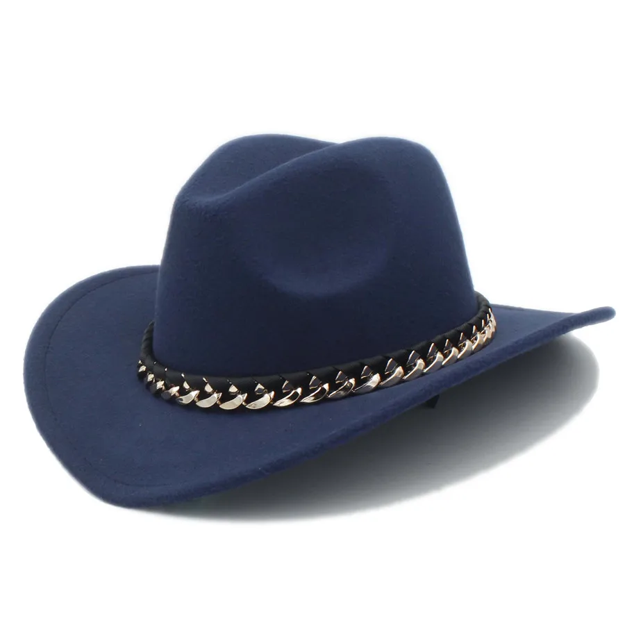Модная шерстяная Мужская и Женская Ковбойская шляпа в западном стиле для