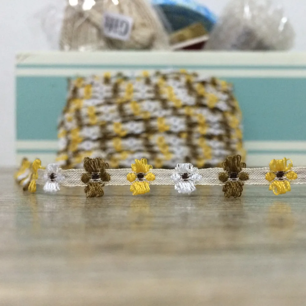 2014 Новые цветные мини-цветы тканые жаккардовые хлопковые ленты 10 ярдов/Комплект 0