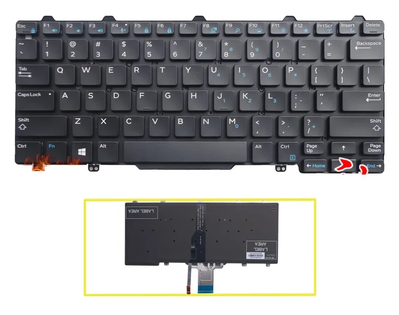 SSEA новая клавиатура для ноутбука с английской раскладкой Dell Latitude E7250 7250