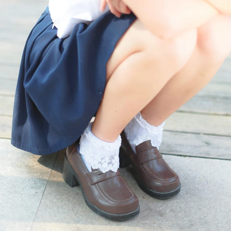 White/beige Comfortable Ankle Socks Kawaii Japanese Style Pure Color Socks Mori Girl