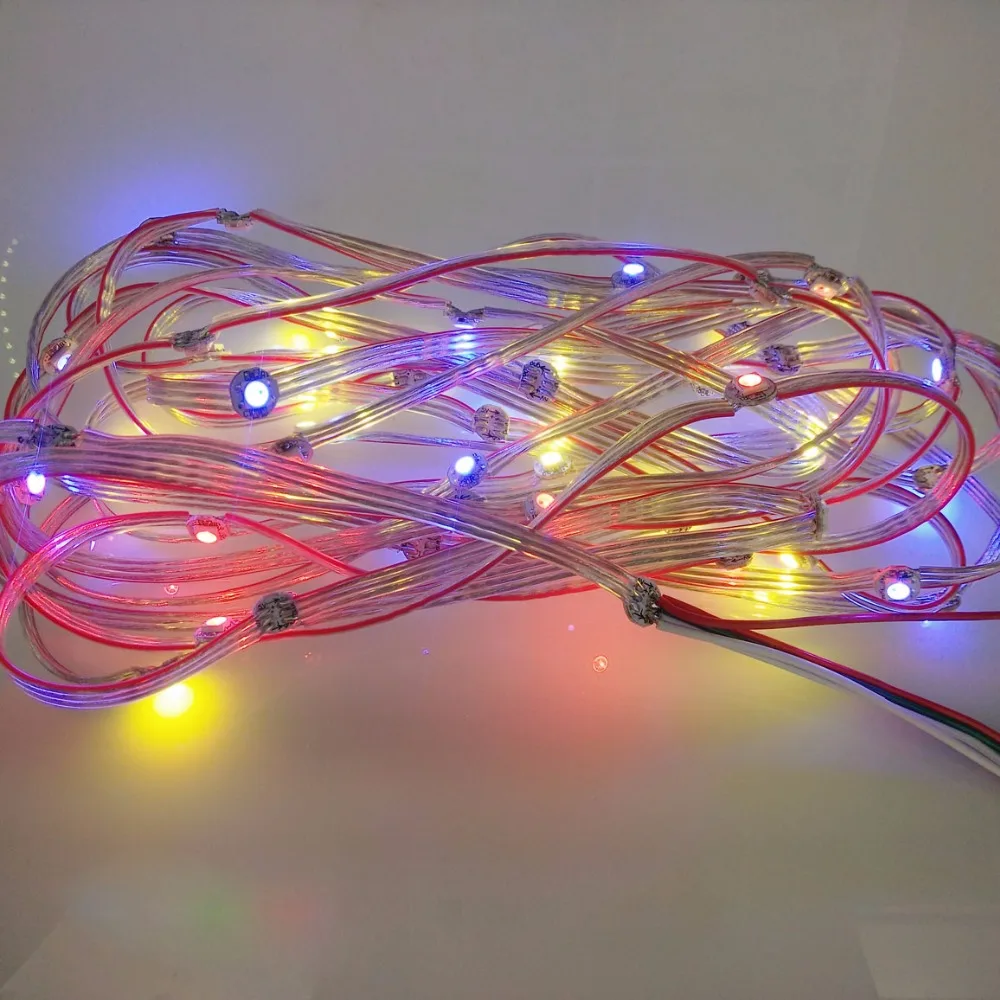 Бесплатная доставка DHL 20x5 м 50 пикселей LED dream color DC5V WS2812B 2812 IC string light не