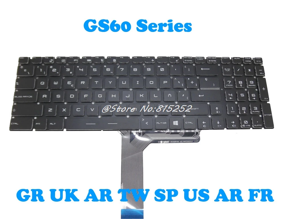 Нам SP Клавиатура для MSI GS70 PX60 WS60 WS72 WT72 V143422AK1 гр S1N 3EDE2X1 SA0 UK 3EUK2S1 V143422BK1 AR 3EAR2N1 SA0|laptop