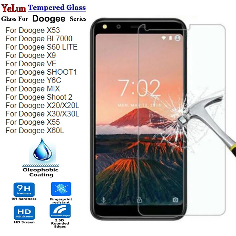 Новейшая 9H HD Для Doogee X60LX55 X30 X30L закаленное стекло Shoot 2 MIX Y6C VE X9 BL7000 X53 Защитная