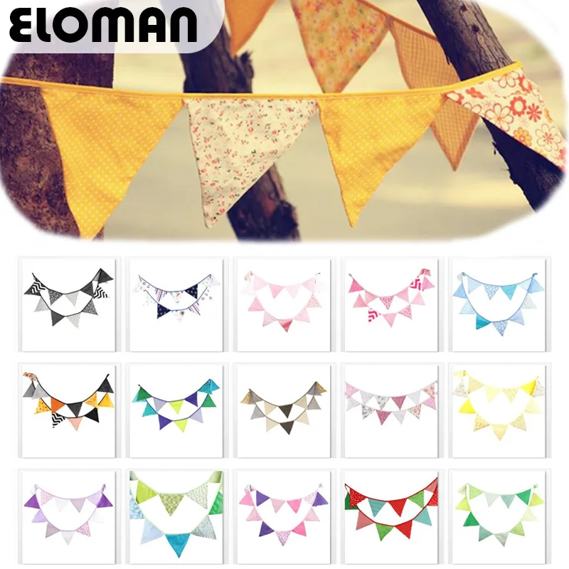 ELOMAN 3 2 м хлопковая ткань подвесной флаг для дня рождения красочные баннеры