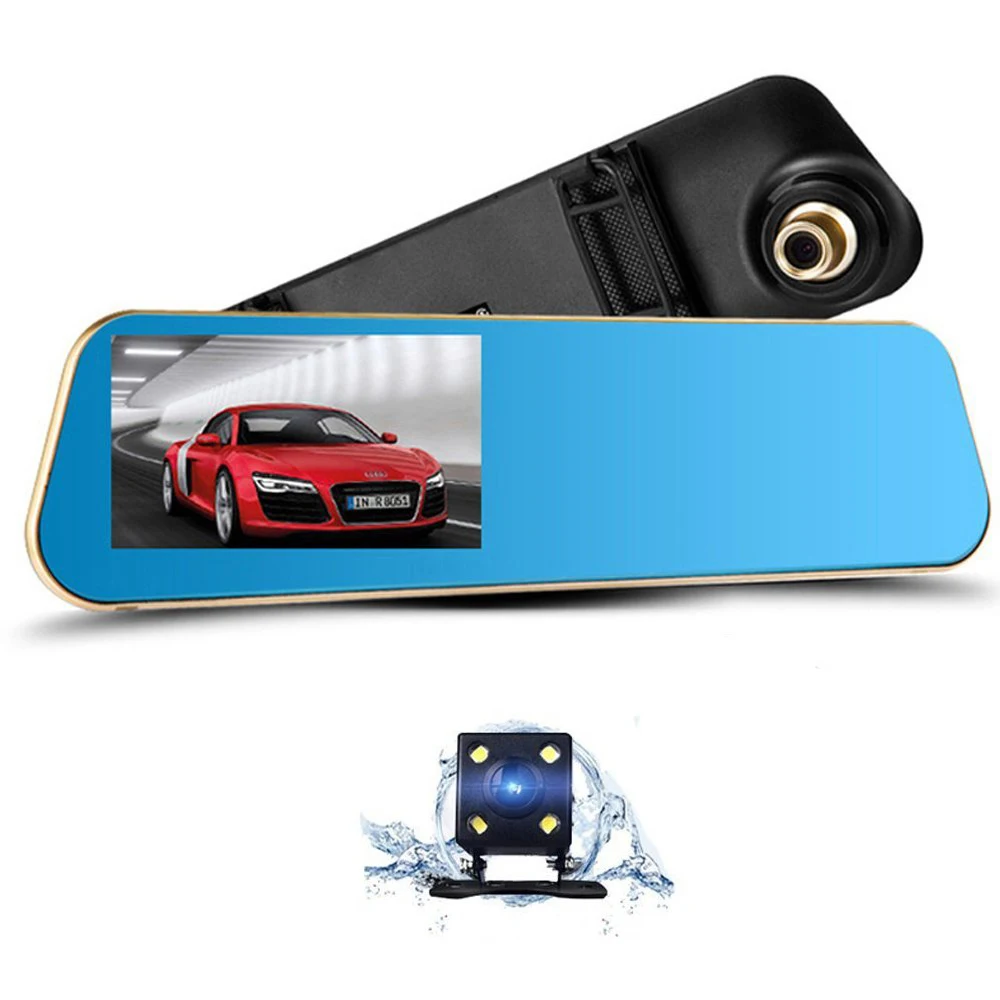 Авто Full HD 1080P автоматическая камера зеркало заднего вида 4 3 дюймов Dash Cam
