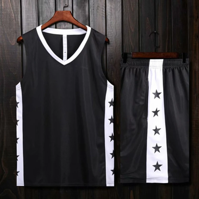 Blank basketball jersey &amp shorts training suit men Sleeveless Running sportswear uniform |