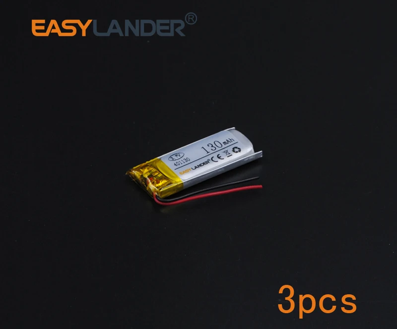 3 шт./лот 7 V 130mAh 401130 полимерный литий-ионный аккумулятор для bluetooth гарнитуры
