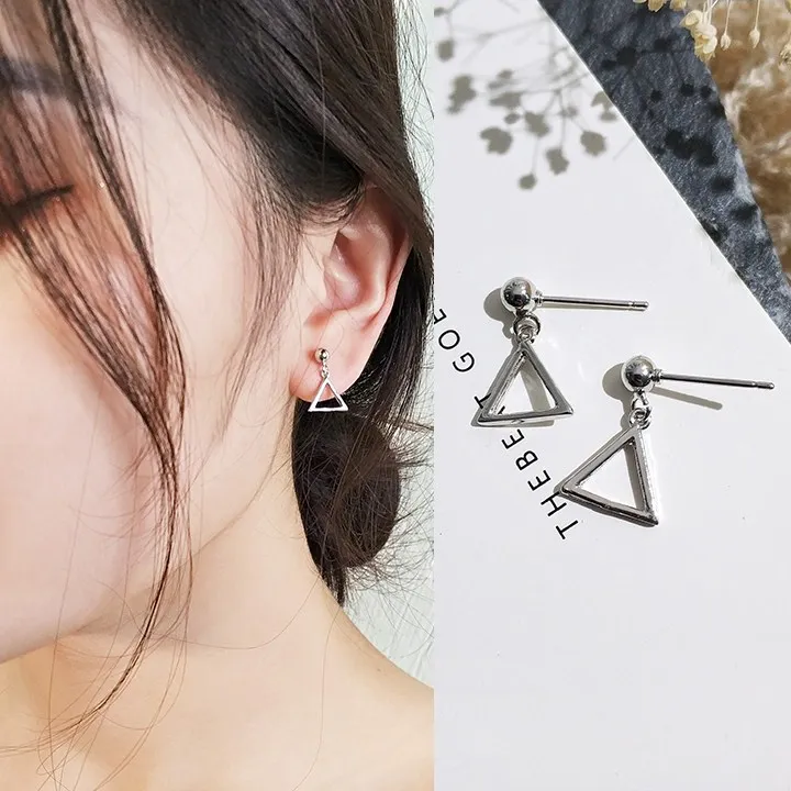 EK374 Новые модные сексуальные крошечные треугольные круглые серьги-капельки для женщин, дешевые ювелирные изделия, висячие серьги в форме листа звезды, серьги с надписью LOVE Hear Ball Boucles - Окраска металла: EK374