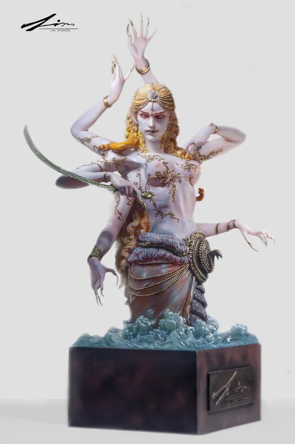 Фигурка Модели для коллекции lin studio wow 1/4 naga желтый бюст высота 49 см статуя из смолы