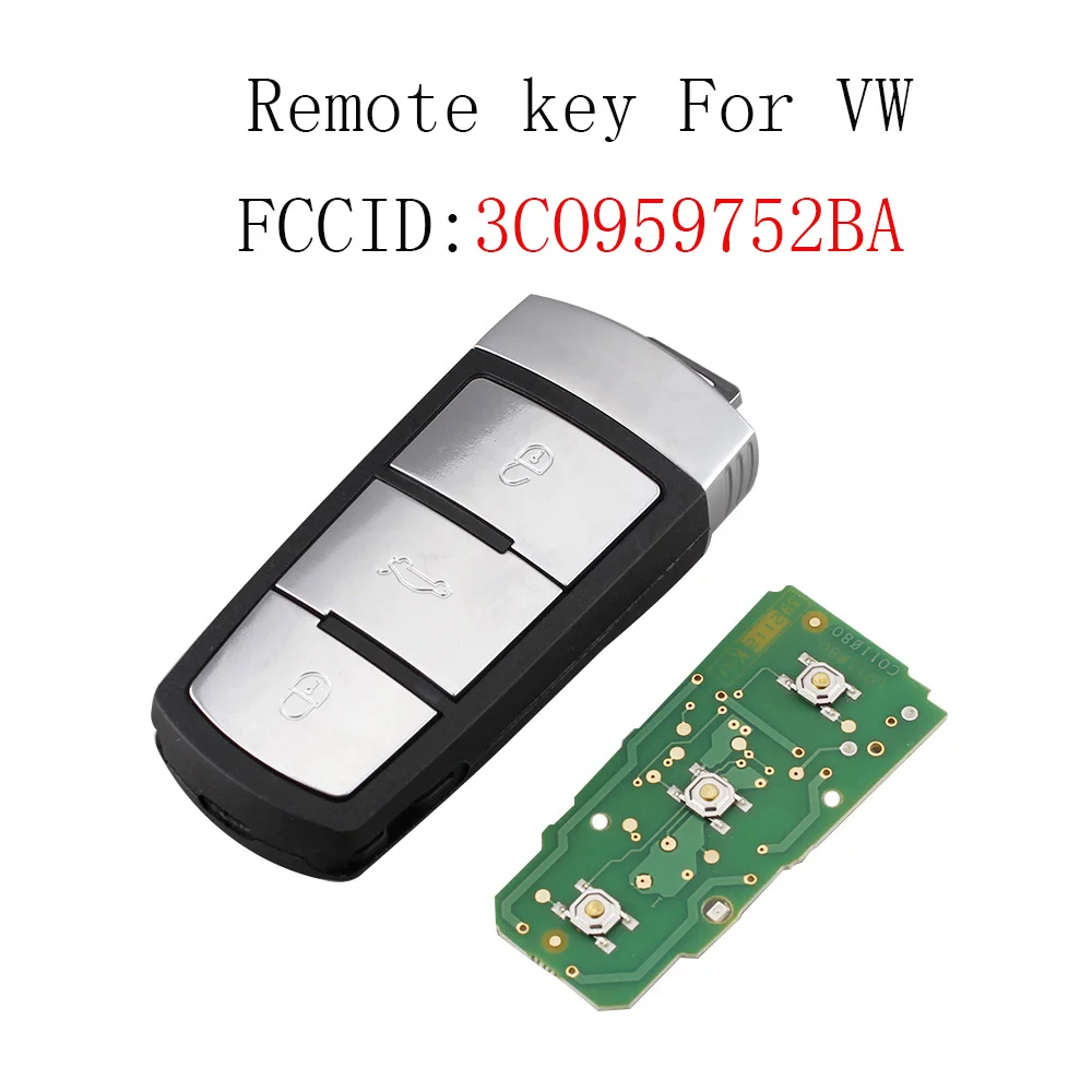 3 кнопки умный дистанционный ключ брелок для VW VOLKSWAGEN PASSAT CC MAGOTAN 2007- CO 959 752 BA ID48 чип ключ