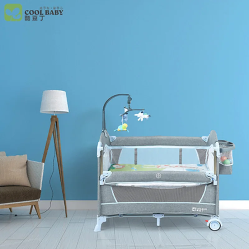 Coolbaby детский манеж Высококачественная складная кровать для малыша, сетка от комаров для детской кроватки, Детская без - Цвет: Синий