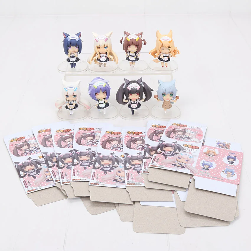 8 шт./лот см фигурка NEKOPARA шоколад ваниль азуки кокосовый клен Корица яйцо модели