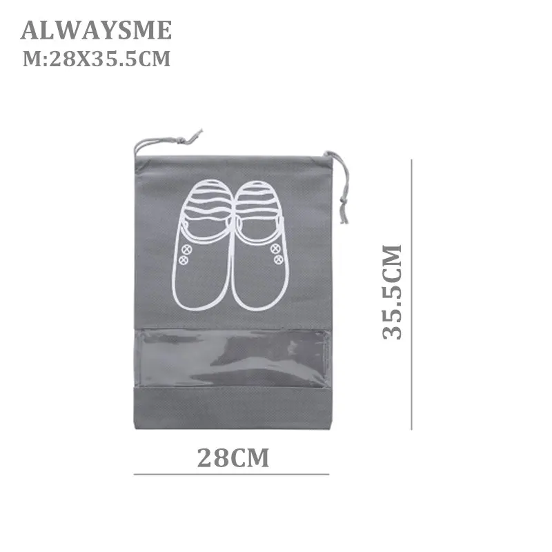 ALWAYSME 32X44 см 28X35,5 см мужская женская обувь противопылевые Чехлы обувь защитный чехол сумка для защиты от пыли синий или серый цвет выбор - Цвет: Grey M 28X35.5CM
