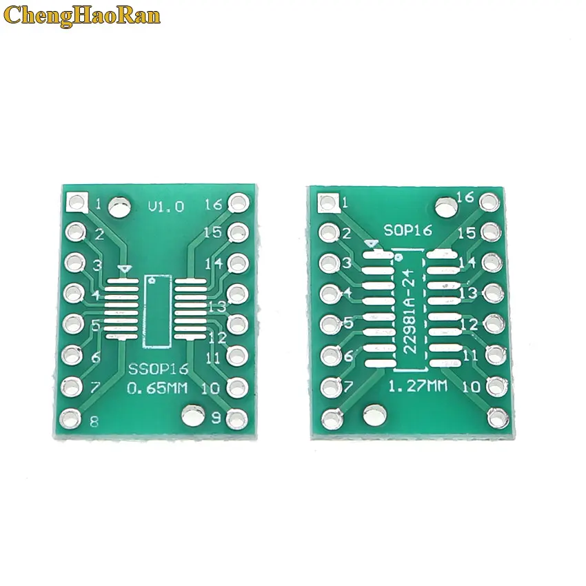 ChengHaoRan 5 шт. SOP16 SSOP16 TSSOP16 to DIP Pinboard SMD для DIP-16 адаптер 0 65 мм/1 27 мм до 2 54 PCB плата