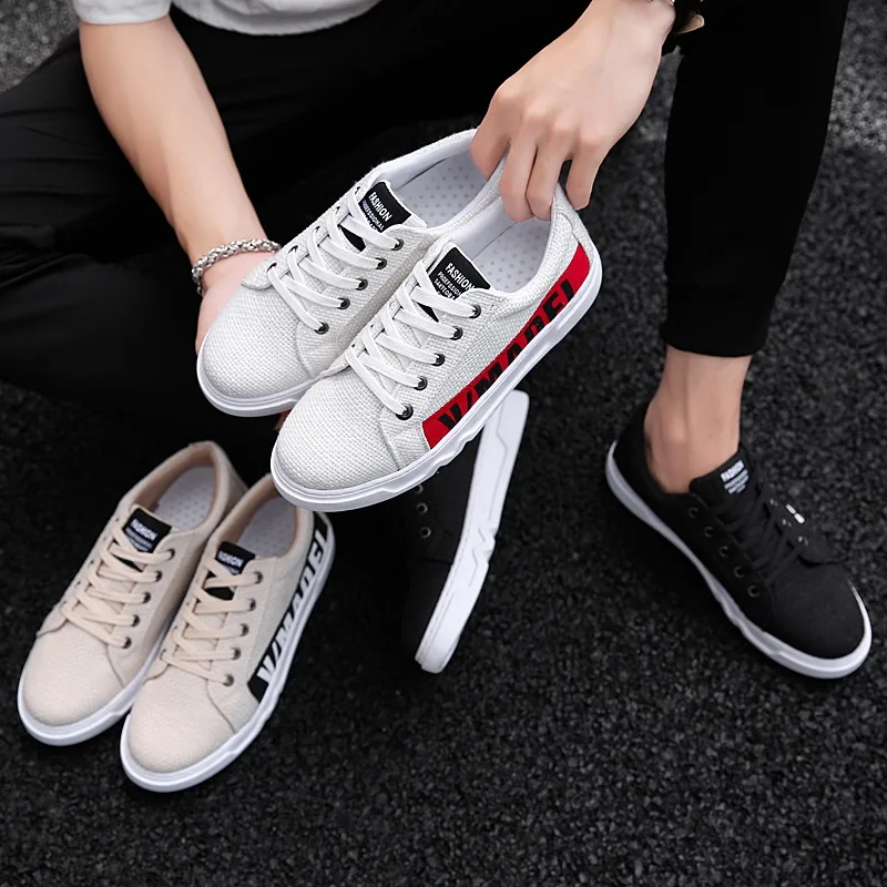 2018 Mens Casual Shoes Fashion Sneakers Spring Autumn New Student Low Cut Lace Up Flats Running Skateboarding Promotion | Обувь