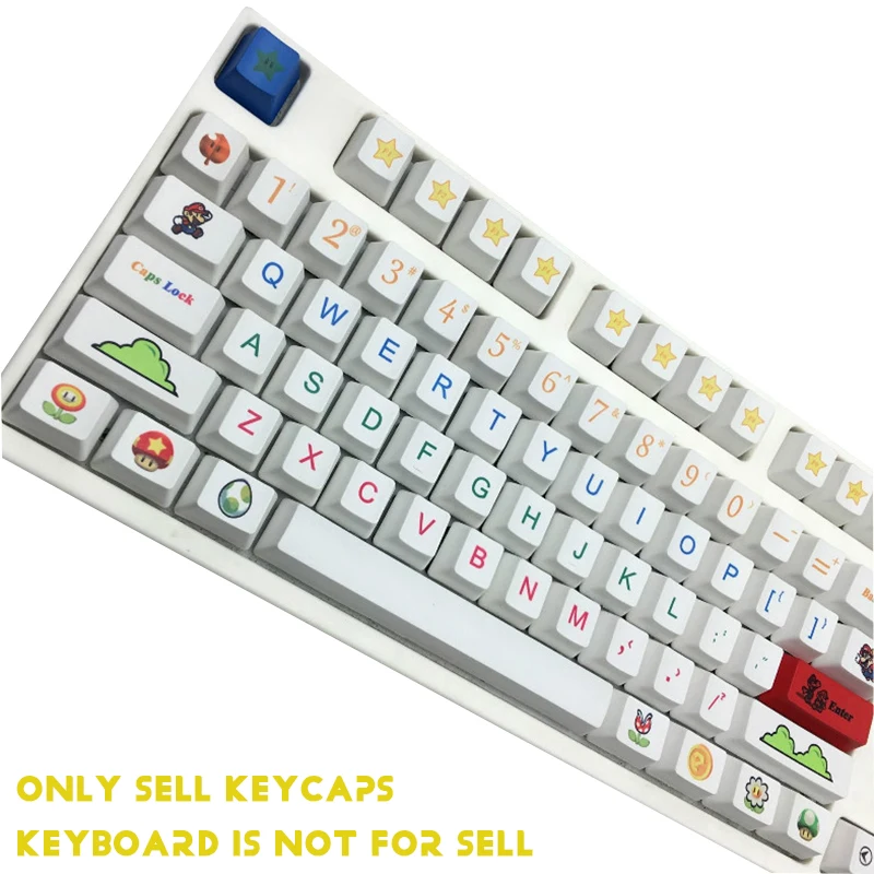 104 ключа супермарио индивидуальная термосублимация PBT Keycap OEM