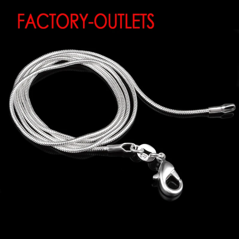 1PC Jewelry Findings 16&quot-30&quot Necklace 925 Silver 1.2MM Snake Chain Lobeter Clasp Jewellery For Pendant Women | Украшения и