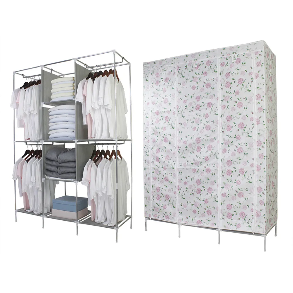 Finether цветочный принт двойная модульная металлическая рамка ткань шкаф большой и