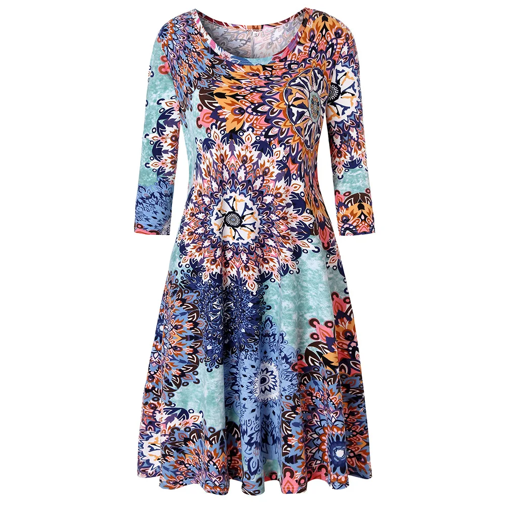 Peacock Одежда для беременных, пижама для беременных, ночная рубашка для беременных, платье с цветочным принтом, одежда с длинными рукавами, платье для беременных - Цвет: Peacock