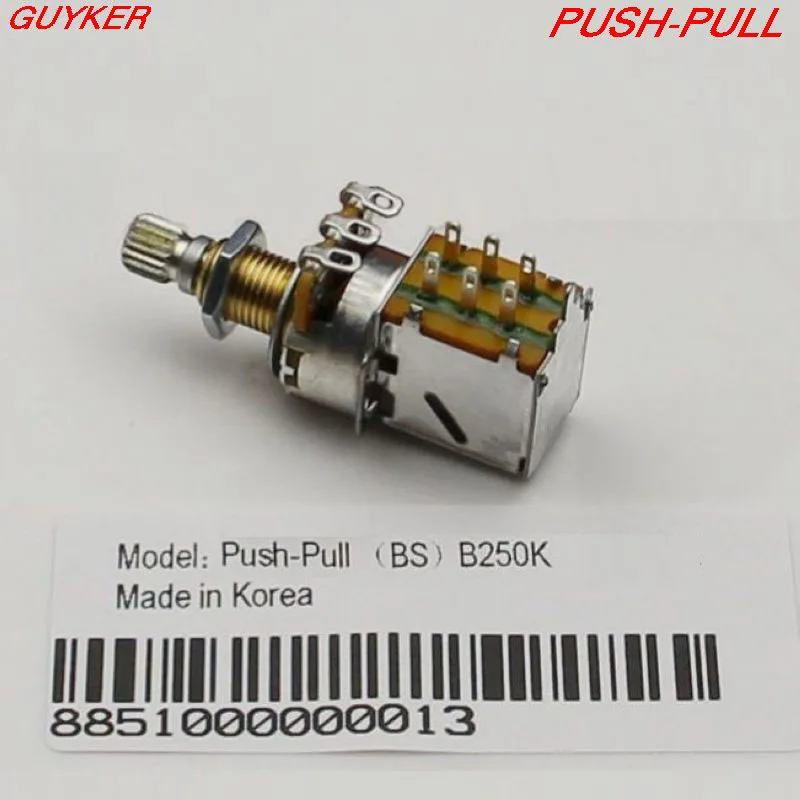 Альфа медный вал PUSH-PULL переключатель для гитары басовые потенциометры регулятор громкости и тона A250K B250K A500K B500K