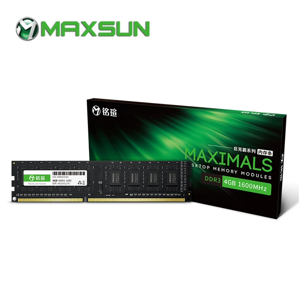 Оперативная память MAXSUN ddr3 4 Гб 1600 МГц 11 29 пожизненная гарантия 240 контактный