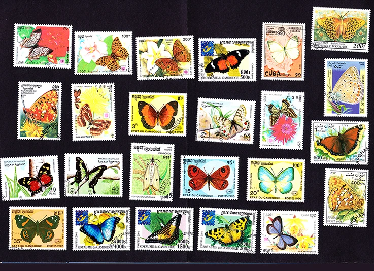 Imemo 50 шт./лот бабочка все отличается от многих стран без повтора неиспользованные