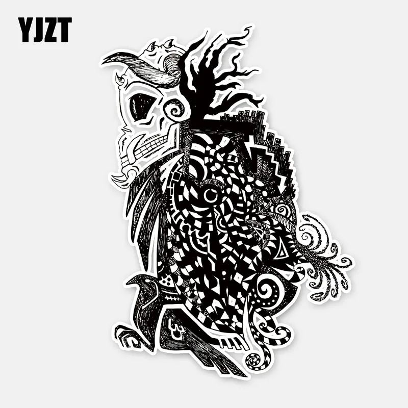 

YJZT 11.2CM*15.7CM Car Styling Skull Window Helmet Motorcycle Decal Car Sticker Accessories 6-2889