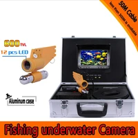 underwater fishing camera kit with 50meters depth single lead bar camera 7inch color tft display monitor aluminum case