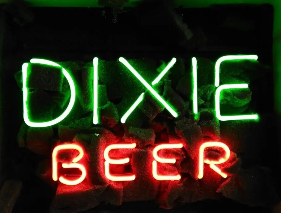 

Стеклянный неоновый светильник DIXIE на заказ, пивной бар