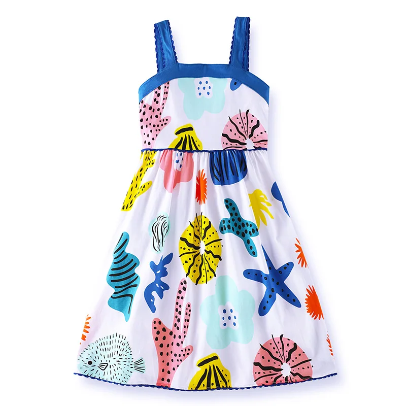 Одежда для маленьких девочек Dxton платье принцессы с сердечками прямое летнее без