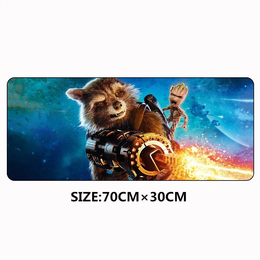 70x30 см большой коврик для мыши groot, ракета енот игровой коврик для мыши Противоскользящий натуральный каучук геймерский коврик для мыши с запирающим краем - Цвет: 6