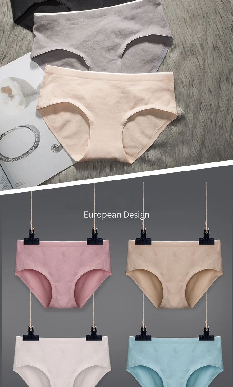 SP& CITY, 4 шт., простой дизайн, дышащее хлопковое нижнее белье для женщин, сексуальные, средняя талия, бесшовные трусики, комфортные гигиенические трусы, нижнее белье
