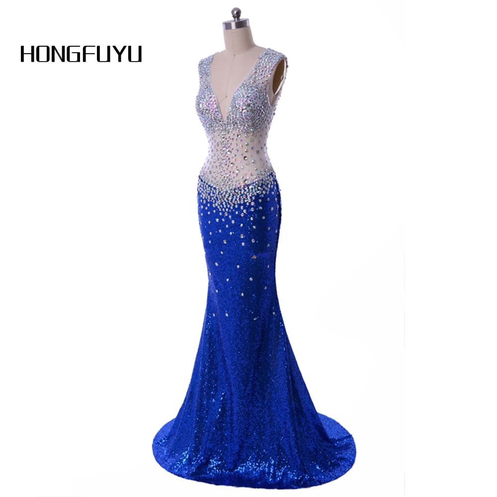 Роскошные с открытой спиной v образным вырезом Длинные Выпускные платья 2019