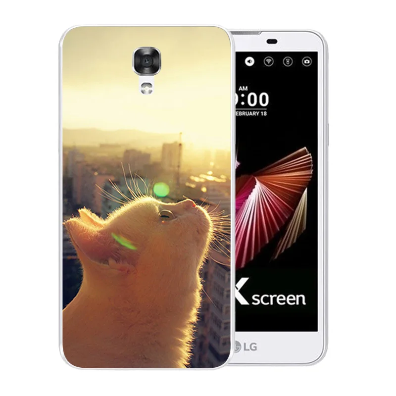 Мягкие чехлы из ТПУ для LG X Screen/X View K500N K500DS чехол с рисунком кошки Мягкий