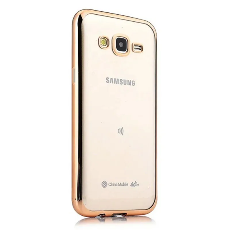 Plating Case For Samsung J2 RubberPhone Премьер Ясно Мягкие TPU Galaxy Grand Prime Plus Гальванических Крышка