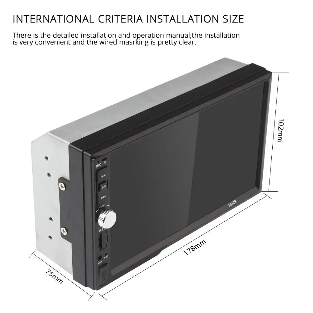 7012B 7 дюймов TFT экран Bluetooth автомобильное радио стерео MP3 MP5 Аудио Видео плеер 2-Din 12 в FM AUX USB SD MMC+ авто камера заднего вида