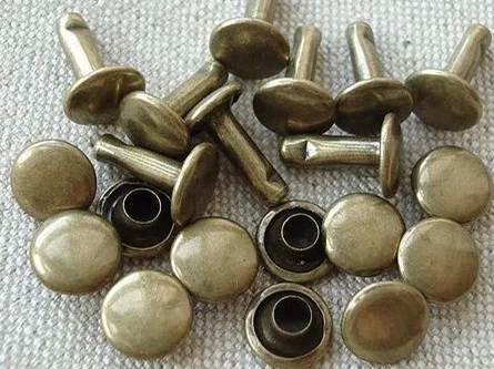 100 шт./лот 6 мм кожаные ремесла античная латунь двойная крышка швейная заклепка